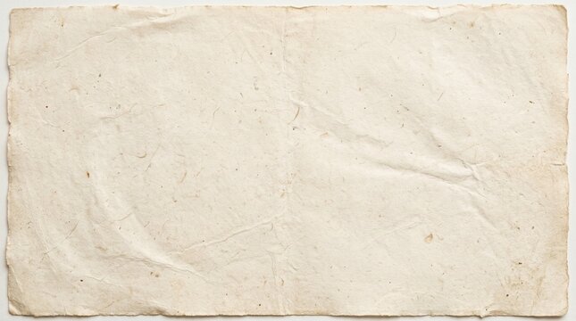 Sheet of natural textured handmade paper with rough deckled edges, handmade