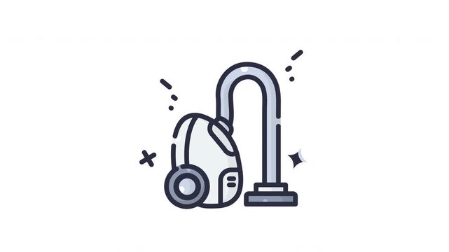 Blue grey home cleaning appliance vector graphic for icons, suitable for website visuals, brochures, cleaning service logos, and household apps.
