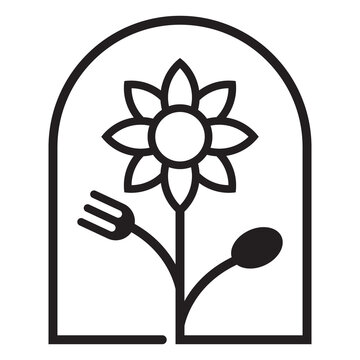 Sunflower With Utensils Logo