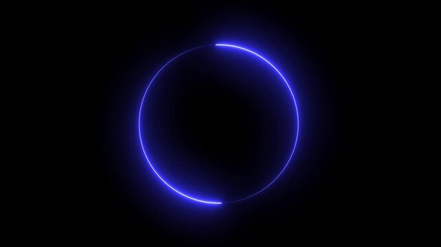 A glowing neon red circle emits radiant energy in a dark background, creating a futuristic, digital, and minimalist visual often seen in loading or progress 4k animations.