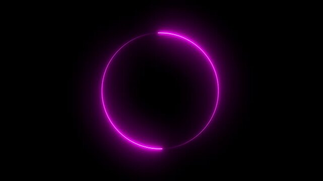 A glowing neon red circle emits radiant energy in a dark background, creating a futuristic, digital, and minimalist visual often seen in loading or progress 4k animations.