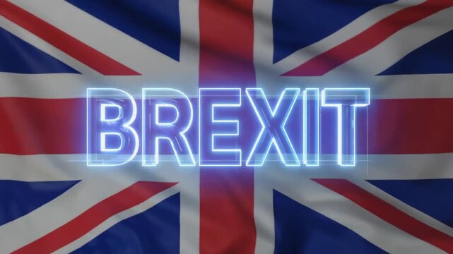 "Brexit" hologram with a UK flag.
