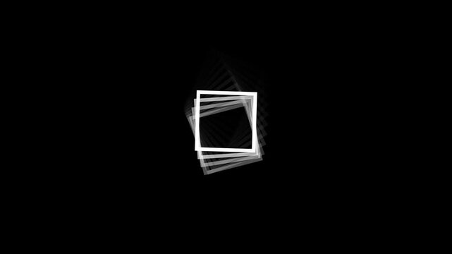 Sustainable square bouncing animation with echo and rotating effect. 4k.
