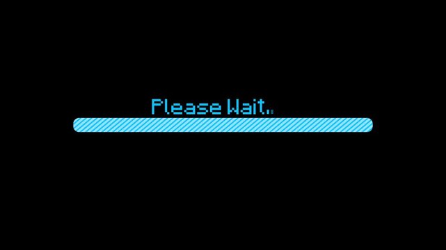 Please wait loading bar with blue digital progress interface software computer