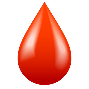 Glossy red 3d oil drop isolated on white