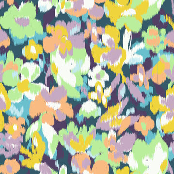 Multicolor floral textured seamless print pattern for summer and holiday 