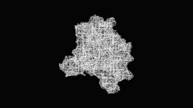 Sketch Delhi outline map animation - smooth progressive reveal