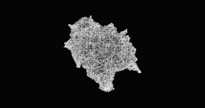 Sketch Himachal Pradesh outline map animation - smooth progressive reveal