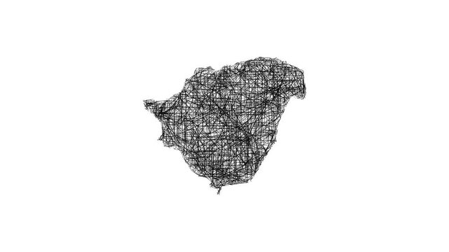 Sketch Doncaster outline map animation - smooth progressive reveal