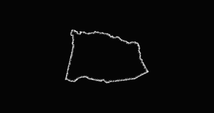 Sketch Saint Ann outline map animation - smooth progressive reveal
