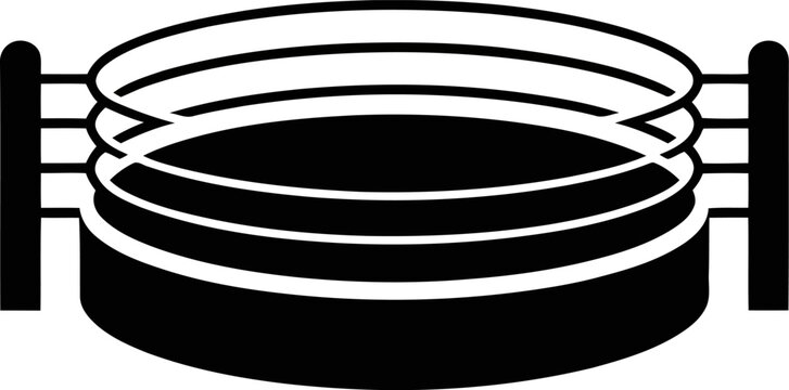 Black and white illustration of a barrel with metal hoops and wooden slats
