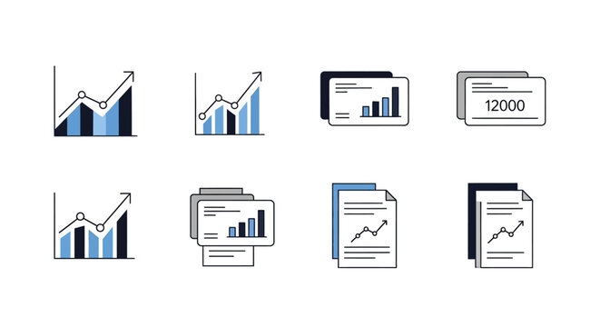 Collection of business and finance icons.
