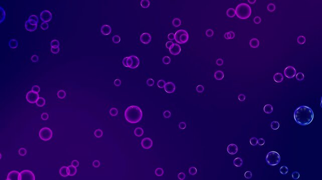Bubbles 4k animation motion graphics background with soft blue gradient loop