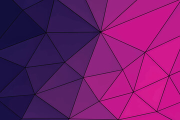 Fototapeta premium Abstract polygonal low poly background with purple and fuchsia pink gradient triangles.