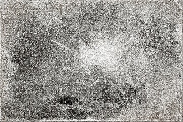 Obraz premium Distressed monochrome background texture featuring rough grainy noise patterns with dark charcoal spots and light grey weathered vintage paper effects