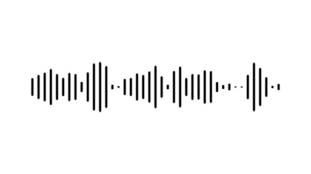 Music sound wave or audio wave from isolated on white background.