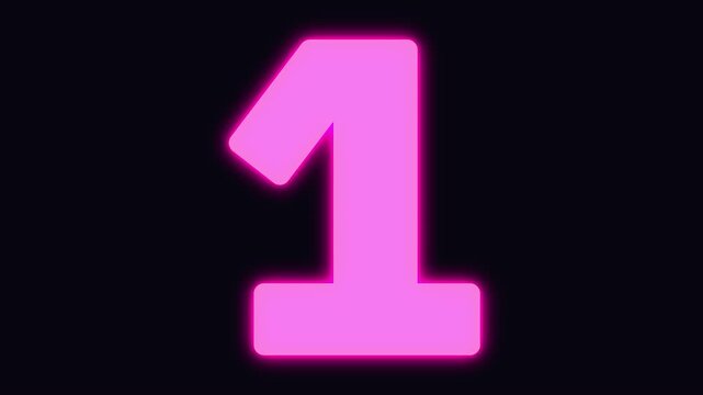 the number one flashing large in multiple bright colors against a solid black background