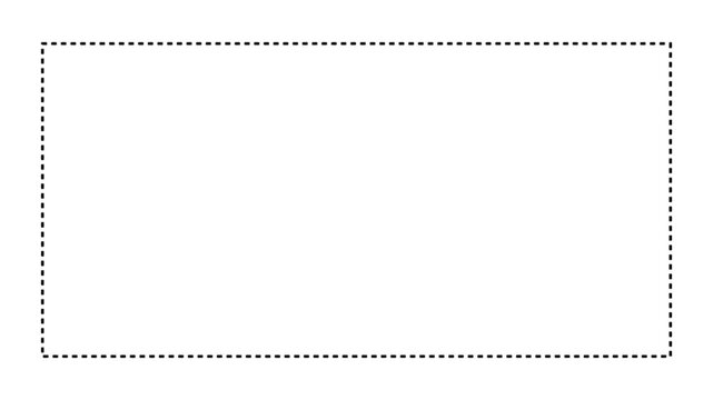 Dashed rectangular outline on the white background, Abstract boundary or selection area icon animation.
