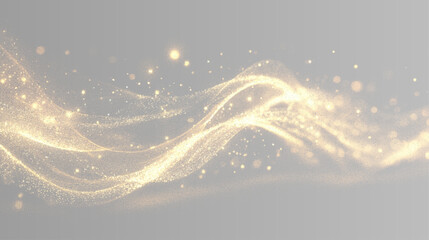 gold Golden glowing light wave with sparkling particles and luminous energy trail abstract elegant vector illustration on transparent png background overlay magic spirals sparkles effect glitter glow © Diana