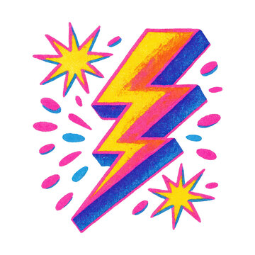 PNG Vibrant lightning bolt illustration