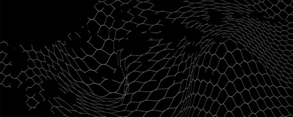 Net texture pattern on white background. Net texture pattern for backdrop and wallpaper. Realistic net pattern with black squares. Geometric background, vector Eps10 © Aluna