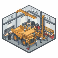Large Yellow Mining Dump Truck Vehicle. © pras