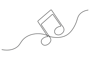 Fototapeta premium Musical note continuous line art illustration for elegant sound designMusical note continuous line art illustration for elegant sound design