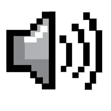Retro Pixel Art Music Speaker Icon 8-Bit Vector Graphic Design