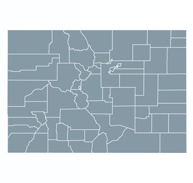 Map of Colorado state, grey colour