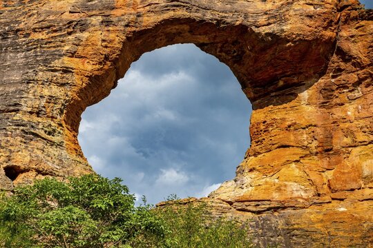 Stone arch at Pedra Furada, Unesco site Serra da Capivara National Park, Piaui, Brazil