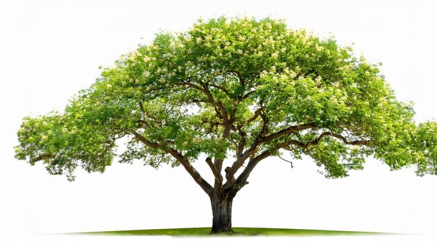 honey locust tree isolated on white background file cut out