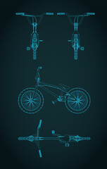 Naklejka premium BMX bicycle blueprints