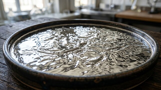 Liquid mercury pool silver reflective surface texture