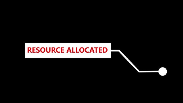 A vibrant red rectangular callout box displaying the words RESOURCEALOCA in bold white sans-serif font against a solid black background with a thin white line extending from the box and