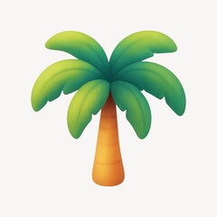 Fototapeta premium Vibrant tropical palm tree illustration.