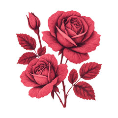 Fototapeta premium PNG Elegant red rose illustration