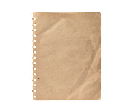Vintage notebook paper with binder holes isolated on png transparent background isolated on a transparent background