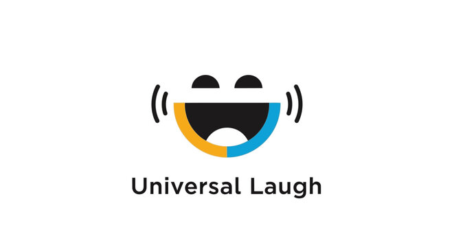 Universal Laugh Logo with Happy Face Icon.