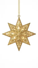 Elegant Golden Star Ornament Hanging Decoration for Festive Celebrations. © Dece Std