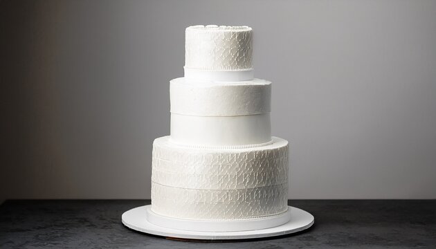 minimalist white tiered cake with smooth textured icing ideal for weddings celebrations or special occasions