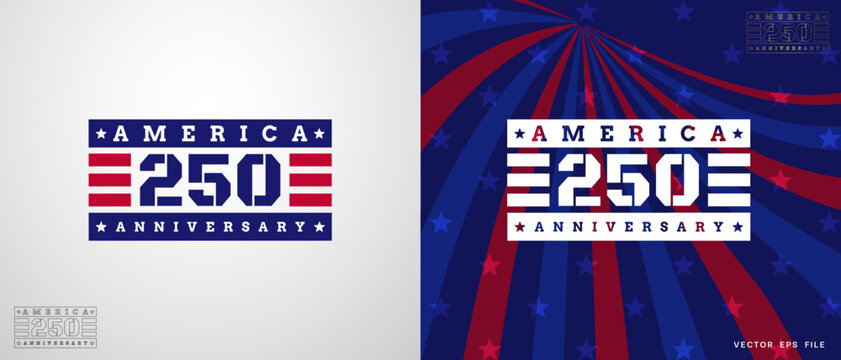 America 250th Anniversary Logo Vector Design Set