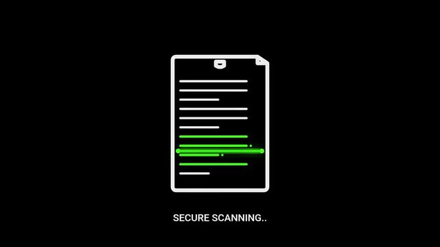Abstract Digital Loading Screen Animation with Document Icon and Progress Bars