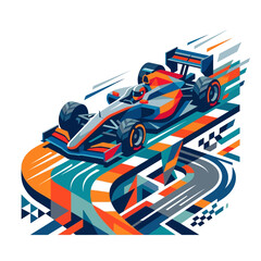 Naklejka premium Racing Car Speed Abstract Geometric Design