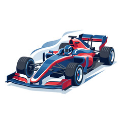 Naklejka premium Red Blue Formula 1 Race Car Driver Circuit Speed Motion