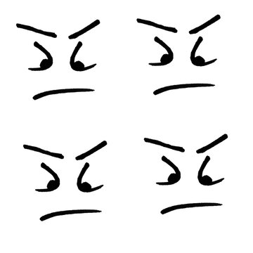 Angry Face Doodle Set Illustration