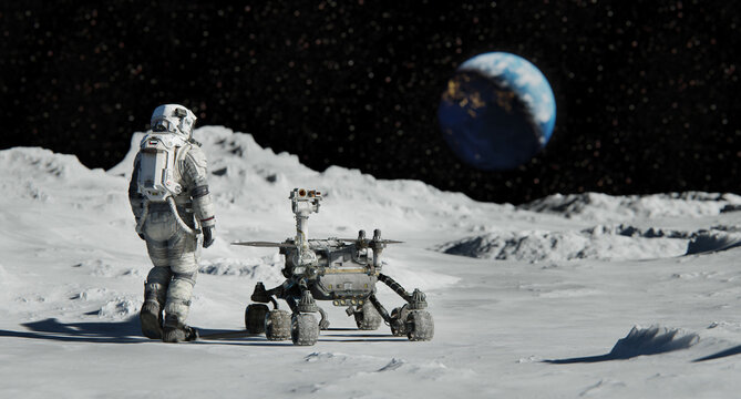Astronut exploring the surface of the moon