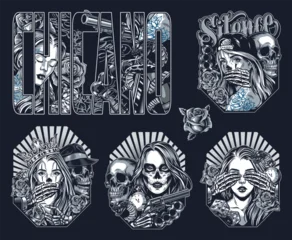 Chicano skull women art © DGIM studio