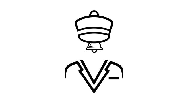 Stylized figure wearing hat and uniform icon symbol