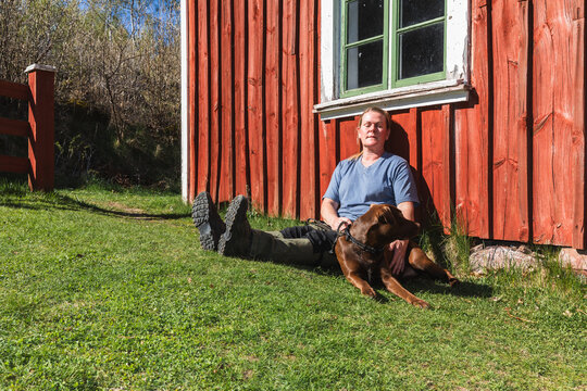 Relaxing in the Sun with Loyal Dog