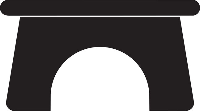 Black bridge icon, arch bridge symbol, simple bridge illustration, vector bridge graphic, infrastructure design element